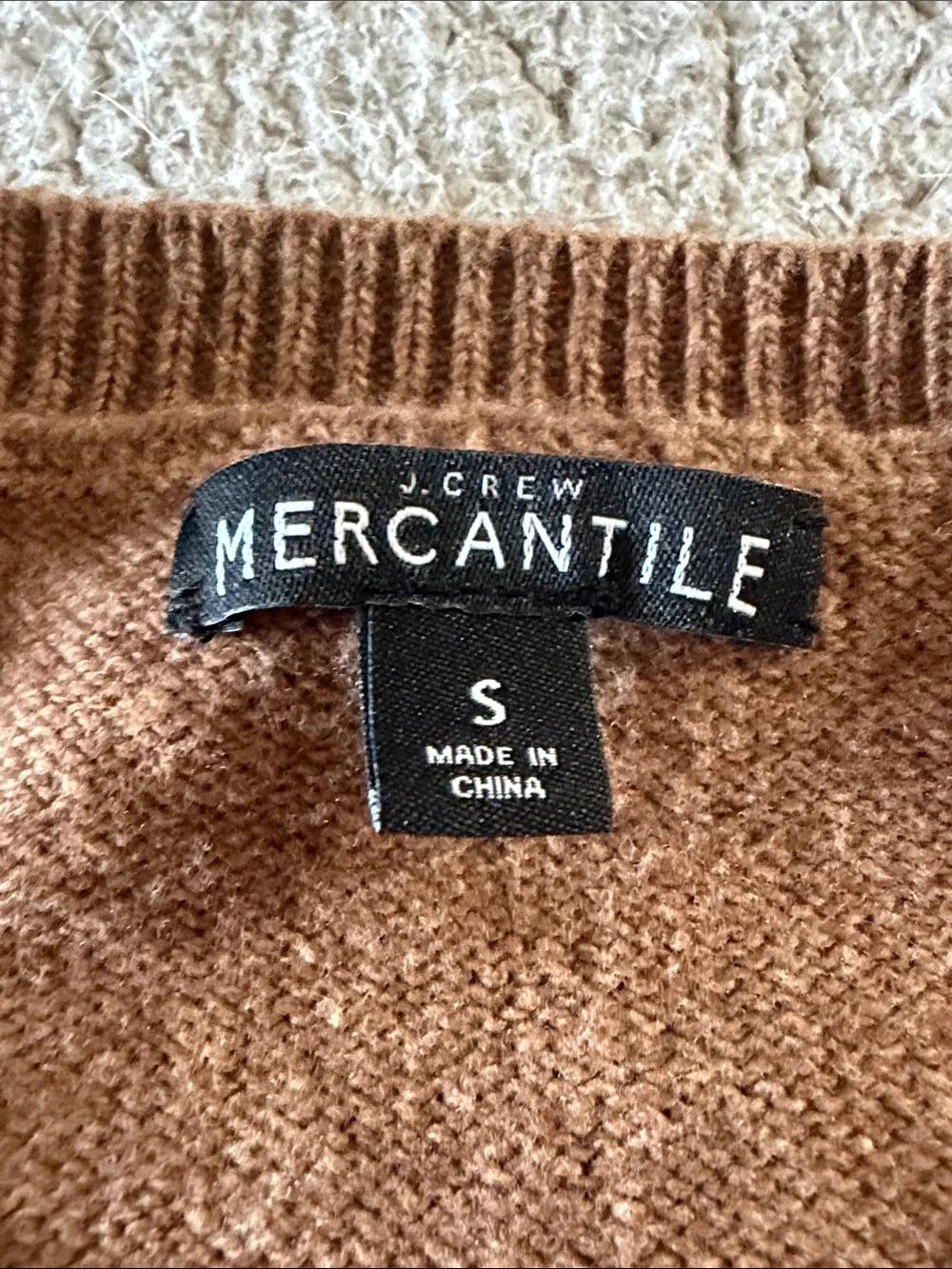 J. Crew Wool Blend Brown Tiered Bell Sleeve Crewneck Sweater Small